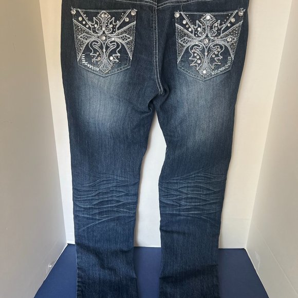Twelve K USA Blue Distressed Embossed Jeans - Picture 5 of 9